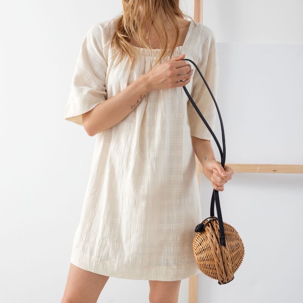 & OTHER STORIES Gathered Check Mini Dress